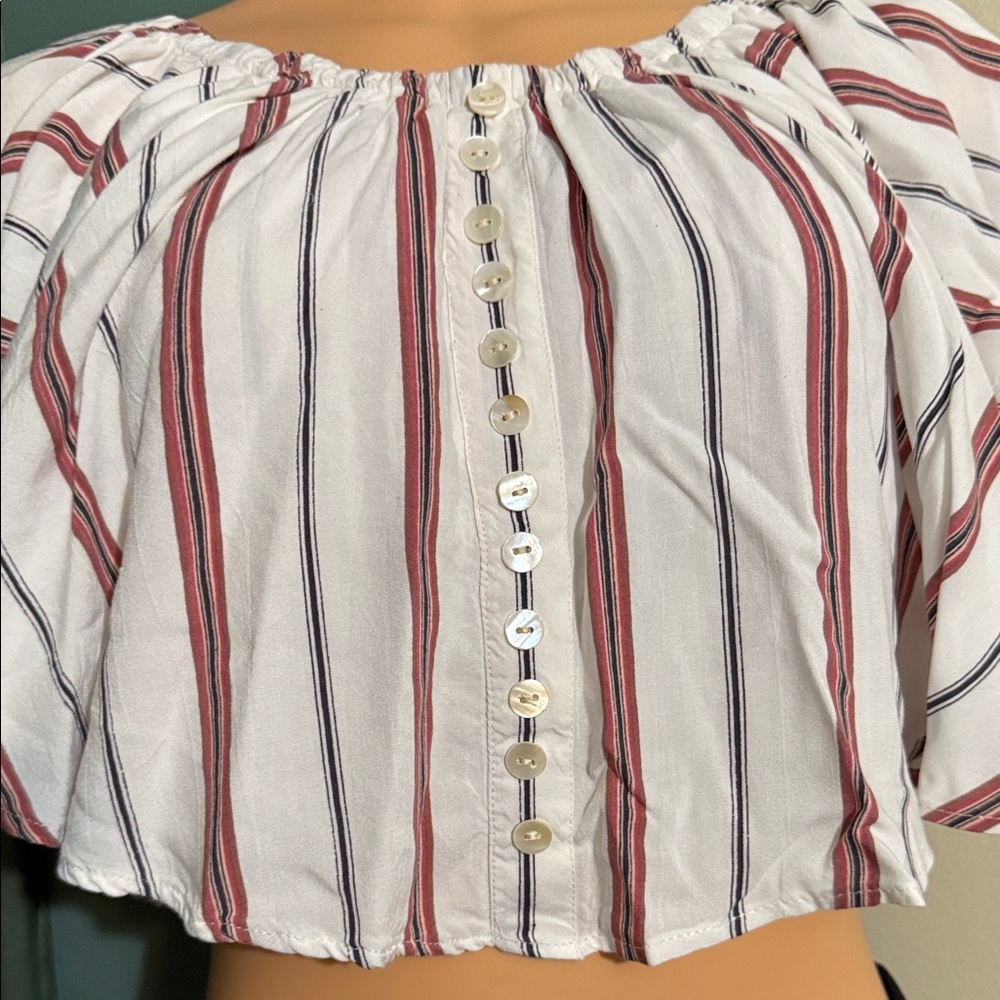 Gypsy Love Striped Flutter Sleeve Top - Size XL - Picture 2 of 5